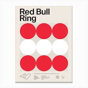 Mid Century Red Bull Ring F1 Canvas Print