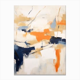 Navy And Orange Autumn Abstract Painting 5 Canvas Print