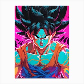Goku Dragon Ball Z Neon Iridescent (22) Canvas Print