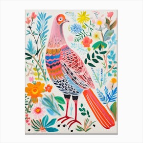 Colourful Bird Painting Grouse 4 Canvas Print