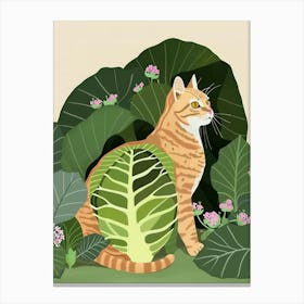 Cat And Cabbage 4 Canvas Print