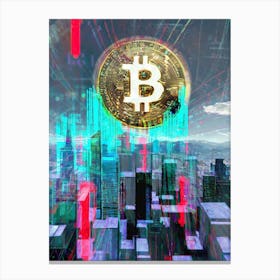 Bitcoin In The City Canvas Print