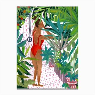 Jungle Shower Canvas Print