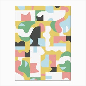 Organic Matisse Blocks Pink Mustard Canvas Print