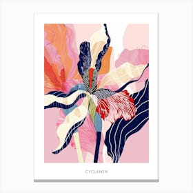 Colourful Flower Illustration Poster Cyclamen 1 Canvas Print