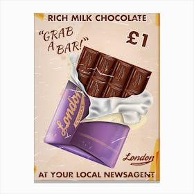 Rich Milk Chocolate Grab A Bar Commercial  Canvas Print