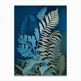 Crisped Blue Fern Rousseau Inspired Canvas Print