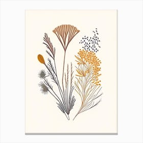 Caraway Seeds Spices And Herbs Minimal Line Drawing 2 Canvas Print