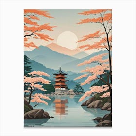 Miyajima Island Japan Vintage Travel Art (2) Canvas Print