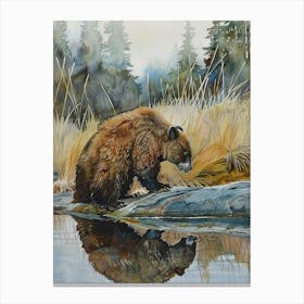 Beaver Pastel Watercolour 4 Leinwandbild