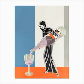 Reaper Pouring Liquor, Scary Vintage Halloween Print Canvas Print