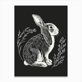 French Lop Rabbit Minimalist Illustration 2 Canvas Print