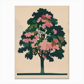 Chestnut Tree Colourful Illustration 1 Canvas Print