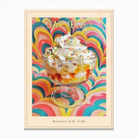 Rainbow Layered Jelly Trifle Retro Collage 1 Poster Canvas Print
