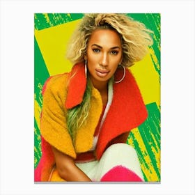 Leona Lewis Colourful Pop Art Canvas Print