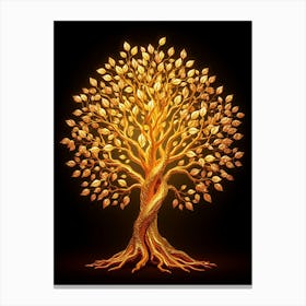 Golden Tree Of Life 4 Canvas Print