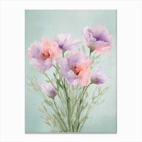 Lavender Flowers Acrylic Painting In Pastel Colours 4 Canvas Print