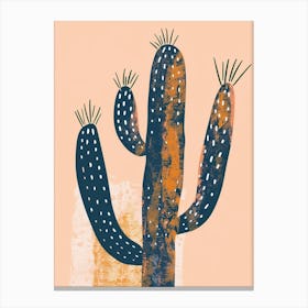 Mammillaria Cactus Minimalist Abstract Illustration 4 Canvas Print