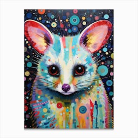  A Nocturnal Possum Vibrant Paint Splash 1 Canvas Print