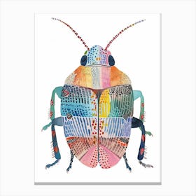 Colourful Insect Illustration Pill Bug 15 Canvas Print