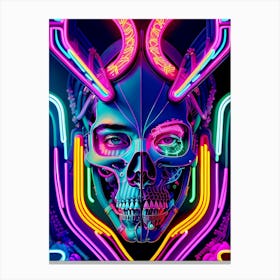 Neon Skull 2 Canvas Print