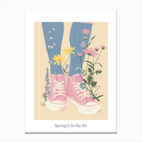 Spring In In The Air Pink Sneakers And Flowers 8 Canvas Print