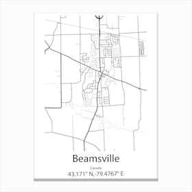 Beamsville,Canada Minimalist Map Canvas Print