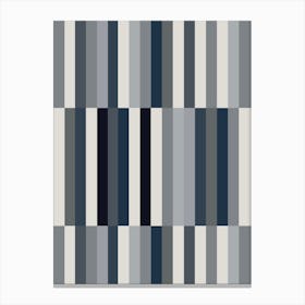 Grey And Blue Stripes Canvas Print