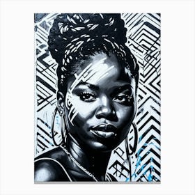 Graffiti Mural Of Beautiful Black Woman 66 Canvas Print