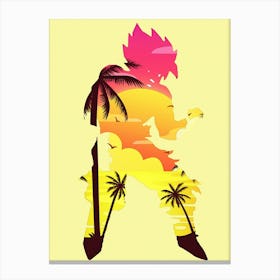 Anime Negative Space ― Goku Saiya Sunset Canvas Print