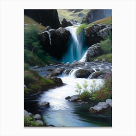 The Fairy Pools, Scotland Peaceful Oil Art  (1) Canvas Print