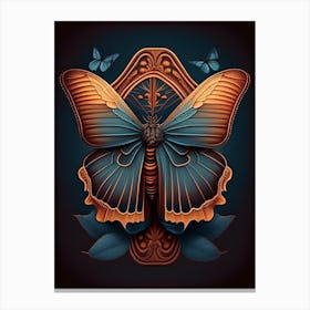 Gatekeeper Butterfly Retro Illustration 1 Canvas Print