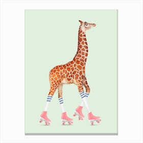 Rollerskating Giraffe Canvas Print