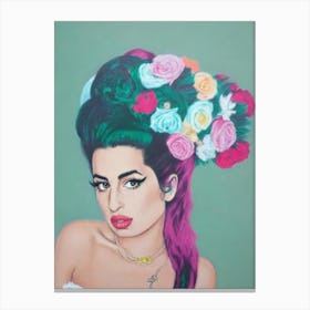 Amy Winehouse Colourful Illustration Canvas Print