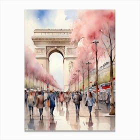 Champs-Elysées Avenue. Paris. The atmosphere and manifestations of spring. 3 Canvas Print