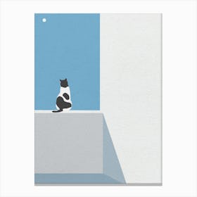 Minimal art Cat In The Window 1 Canvas Print