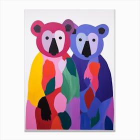 Colourful Kids Animal Art Koala 4 Canvas Print
