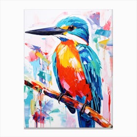 Colourful Bird Painting Kingfisher 2 Canvas Print