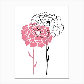 Two Peonies Canvas Print