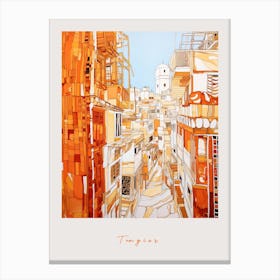 Tangier Morocco 2 Orange Drawing Poster Canvas Print