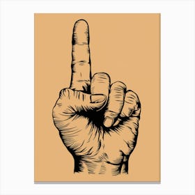 Hand With A Finger Up Canvas Print