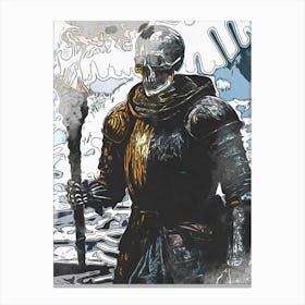 Skeleton Torch Canvas Print