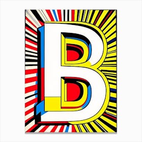 B, Letter, Alphabet Comic 11 Canvas Print