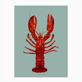 Lobster Aqua Blue Canvas Print