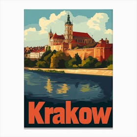 Aihrgdesign A Vintage Travel Poster Of Krakow Canvas Print