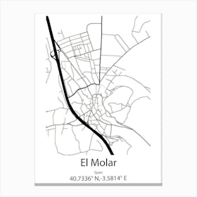 El Molar,Spain Minimalist Map Canvas Print