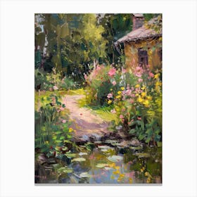 Floral Garden Enchanted Pond 7 Canvas Print
