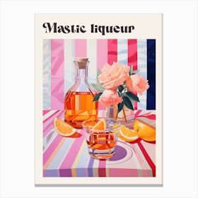 Mastic Liqueur Retro Cocktail Poster Canvas Print