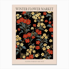 Alpine Forget Me Not 3 Winter Flower Market Poster Canvas Print
