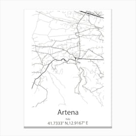 Artena,Italy Minimalist Map Toile